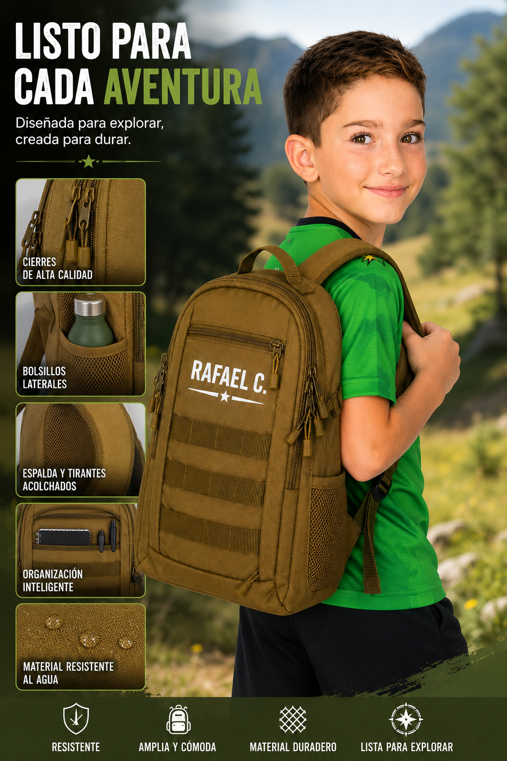 Mochila Táctica Oficial Jóvenes Exploradores – Personalizable