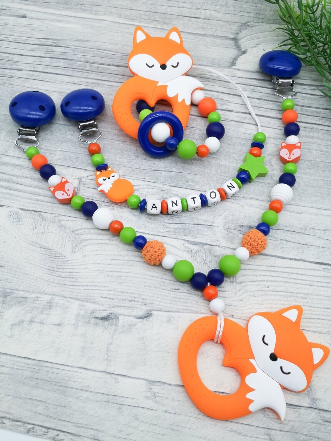 Komplettset Fuchs orange, blau