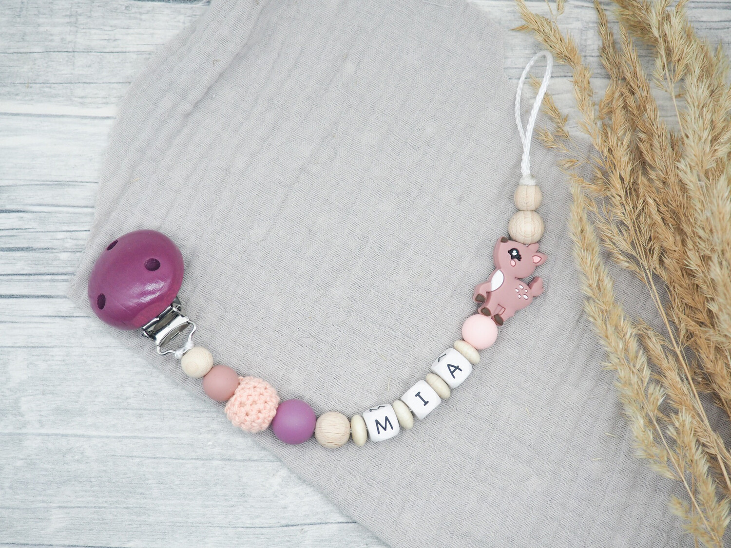 Schnullerkette Reh berry