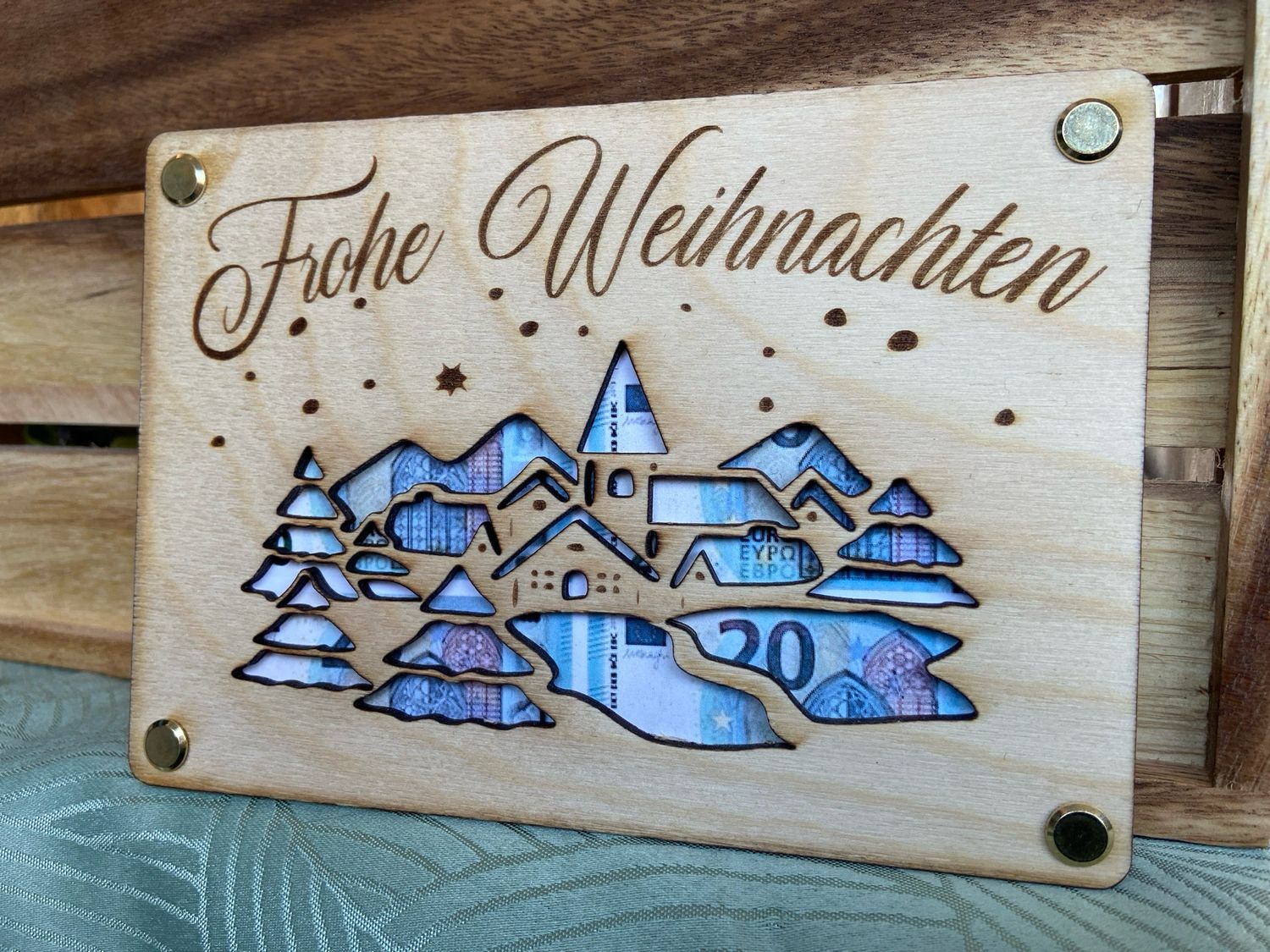 Geldgeschenkkarten Holz Weihnachten