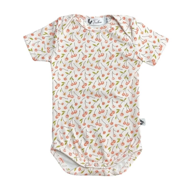 Rompertje korte mouw cherry pink