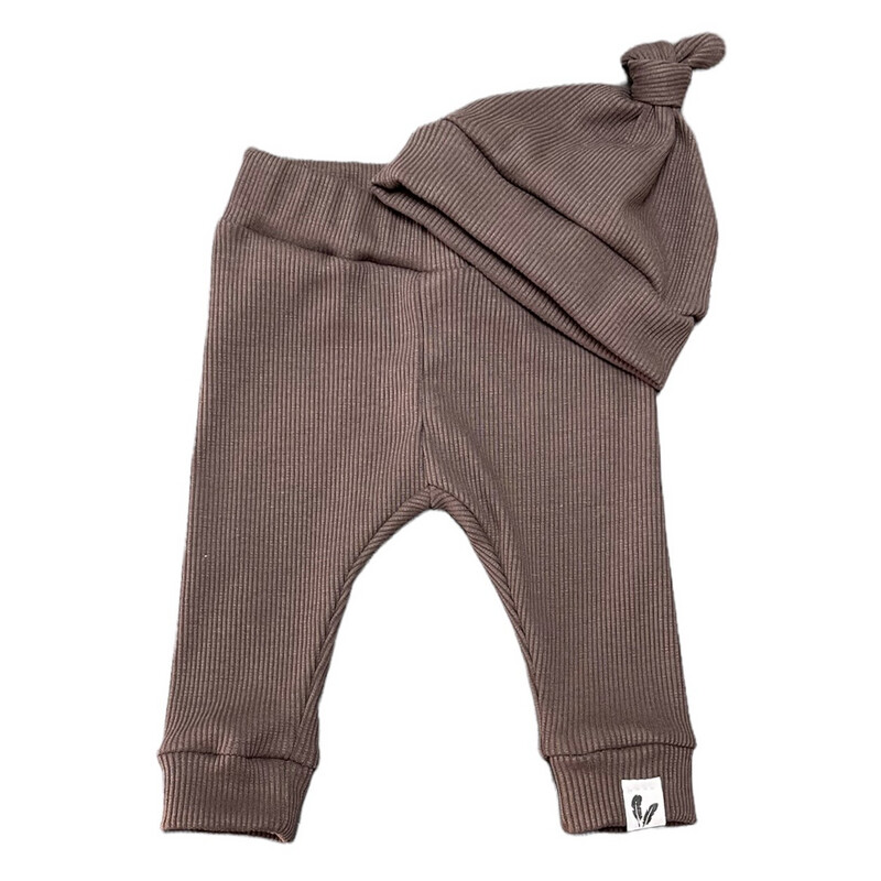 Newborn set rib jersey mocha