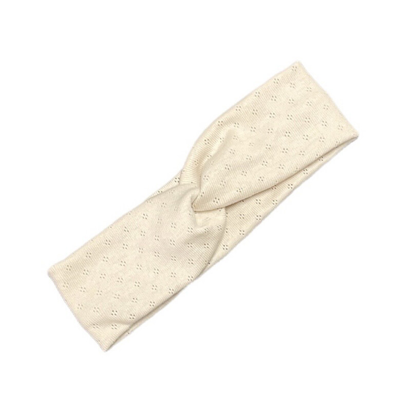 Twisthaarband pointelle natural beige 