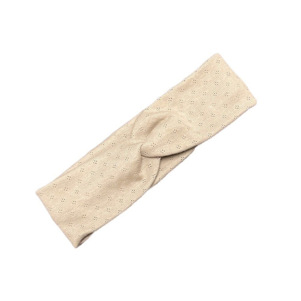 Twisthaarband pointelle dark beige 