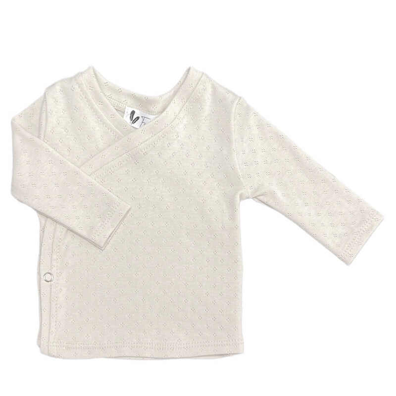 Overslagshirtje pointelle natural beige 