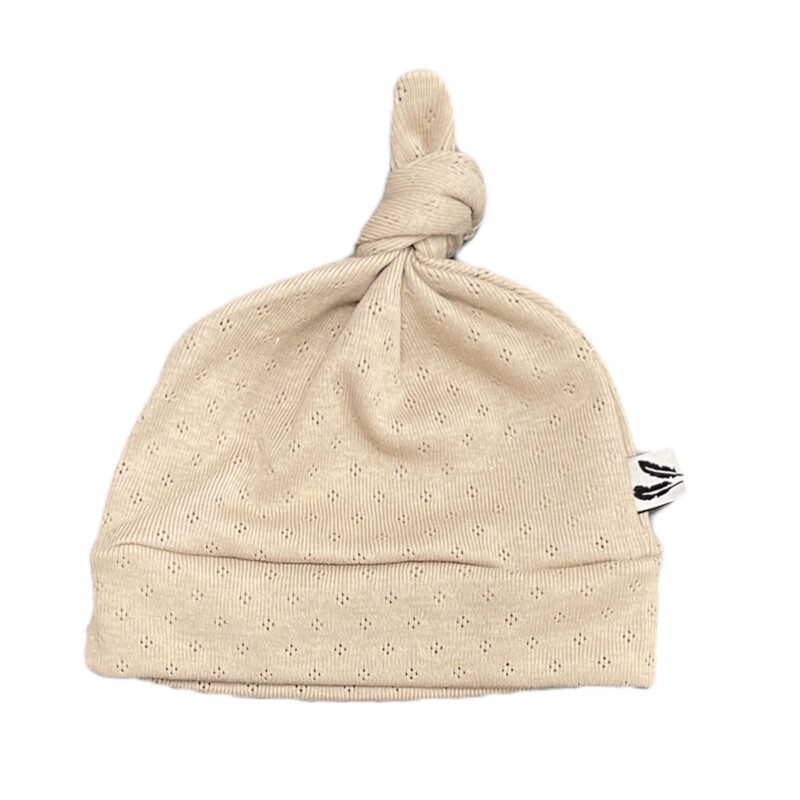 Knoopmutsje pointelle dark beige