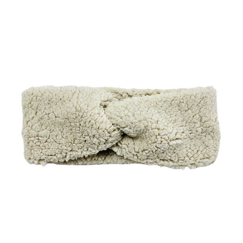 Twisthaarband teddy light beige