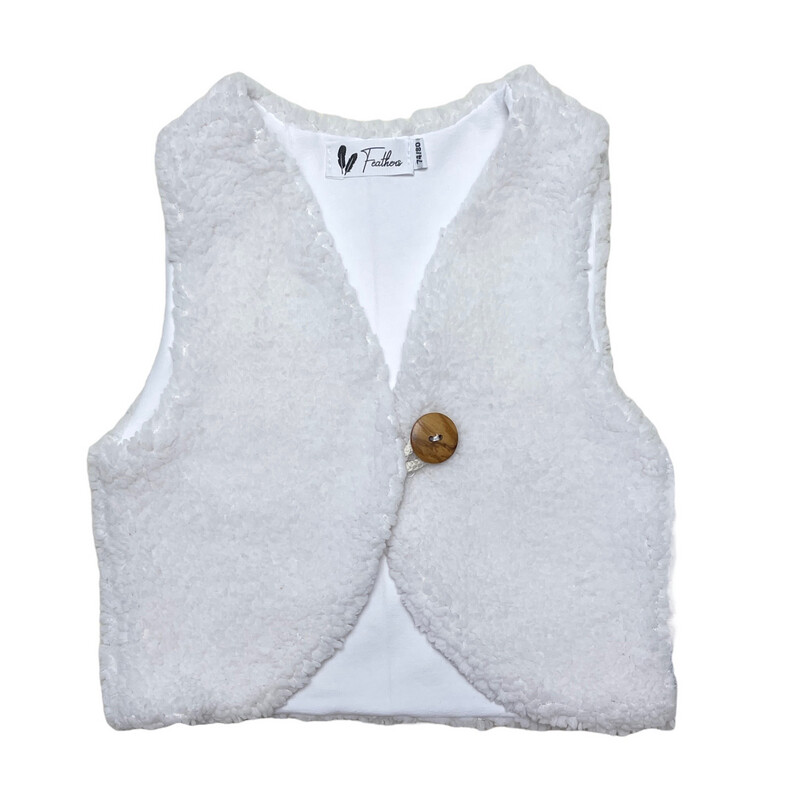 Teddy gilet ecru