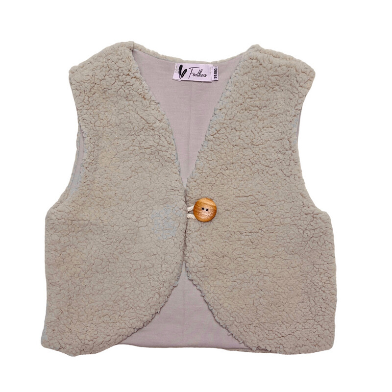 Teddy gilet light beige