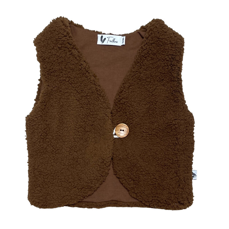 Teddy gilet brown