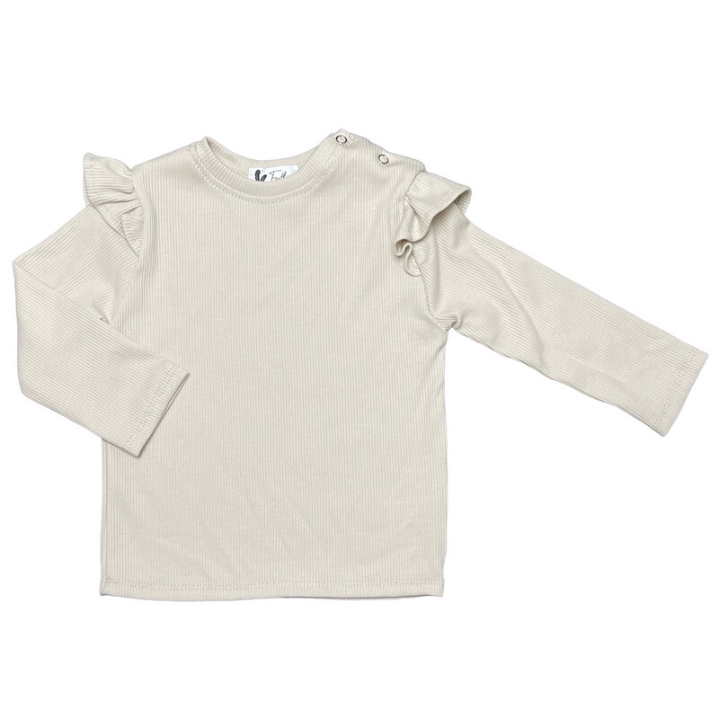 Longsleeve ruffle rib jersey natural beige 