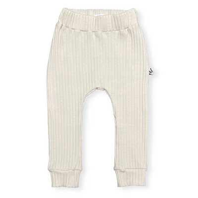 Jogger wide rib jersey natural beige