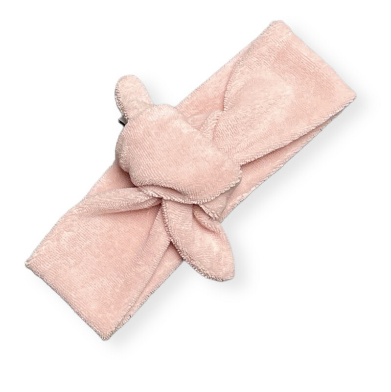 Knoophaarband badstof pink
