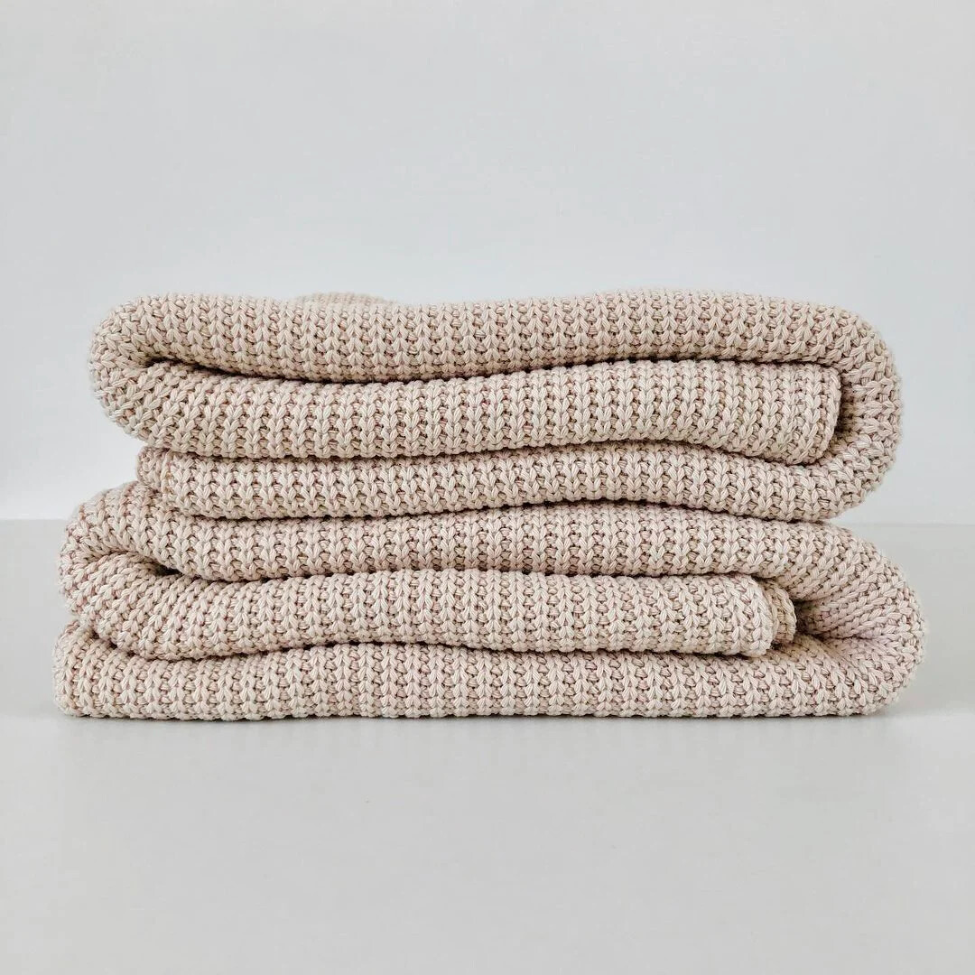 Wieg-/ledikant deken big knit natural