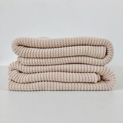 Wieg-/ledikant deken big knit natural