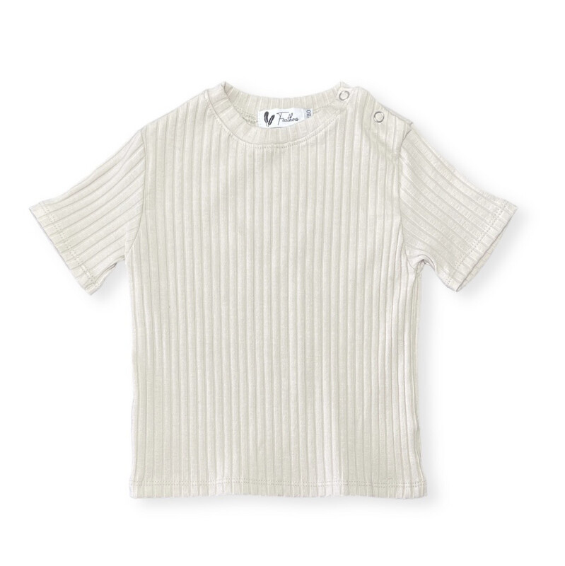 Shirt wide rib jersey natural beige