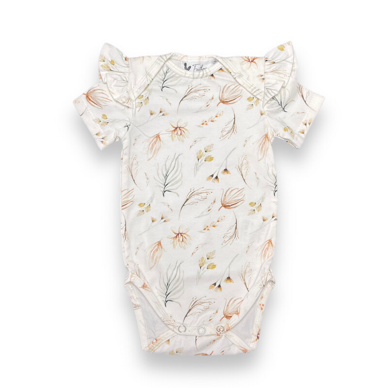 Rompertje korte mouw ruffle boho floral