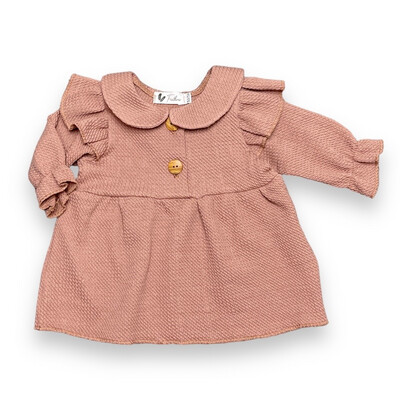 Blouse ruffle cable clay pink
