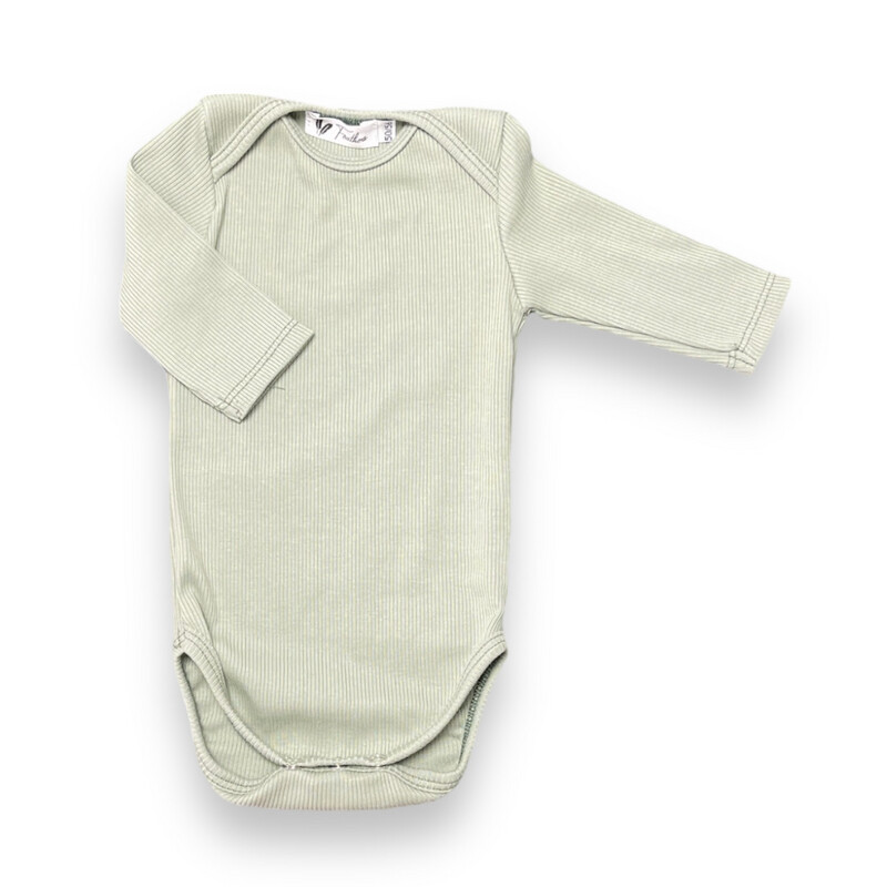 Rompertje lange mouw rib jersey dusty green