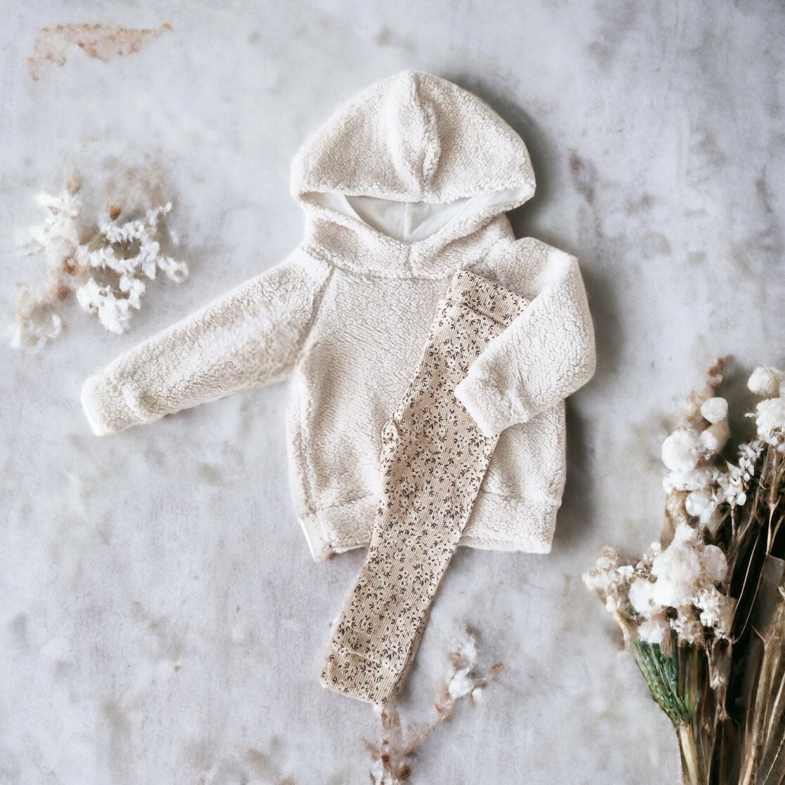Look hoodie teddy natural broekje flowerbomb