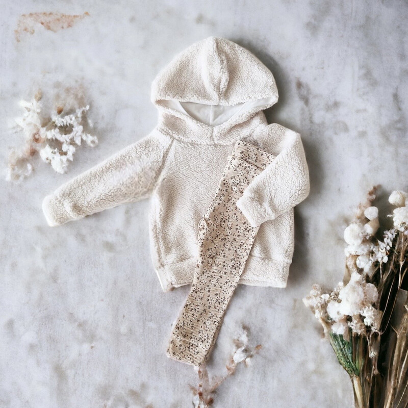 Look hoodie teddy natural broekje flowerbomb
