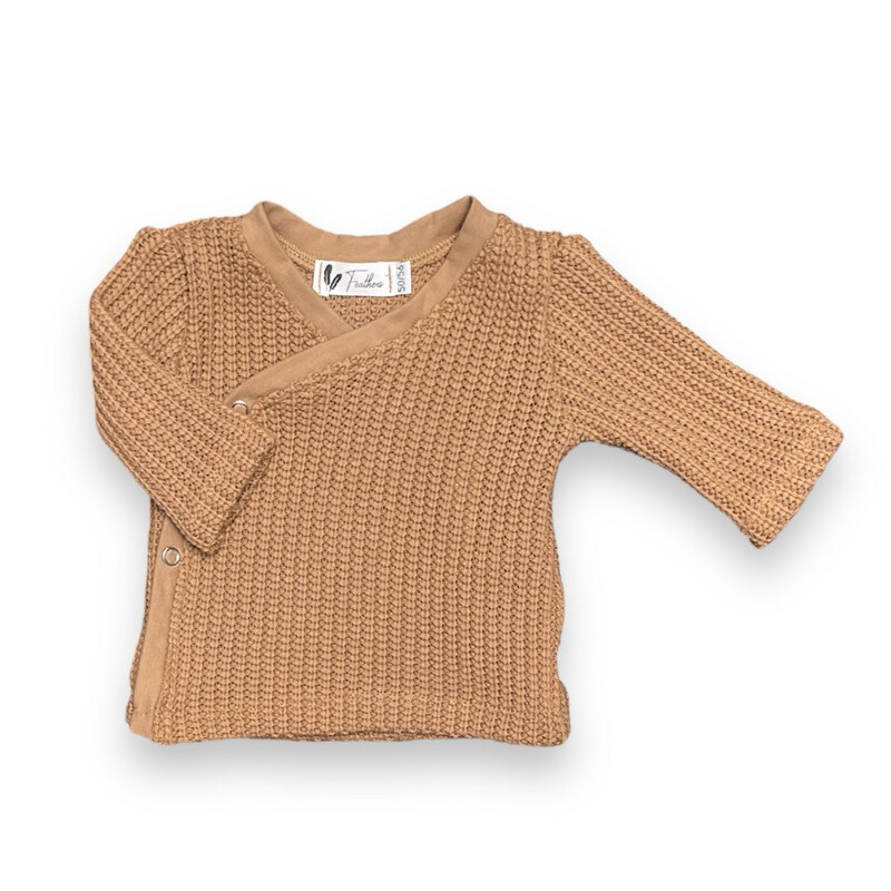 Overslagshirtje big knit cacao