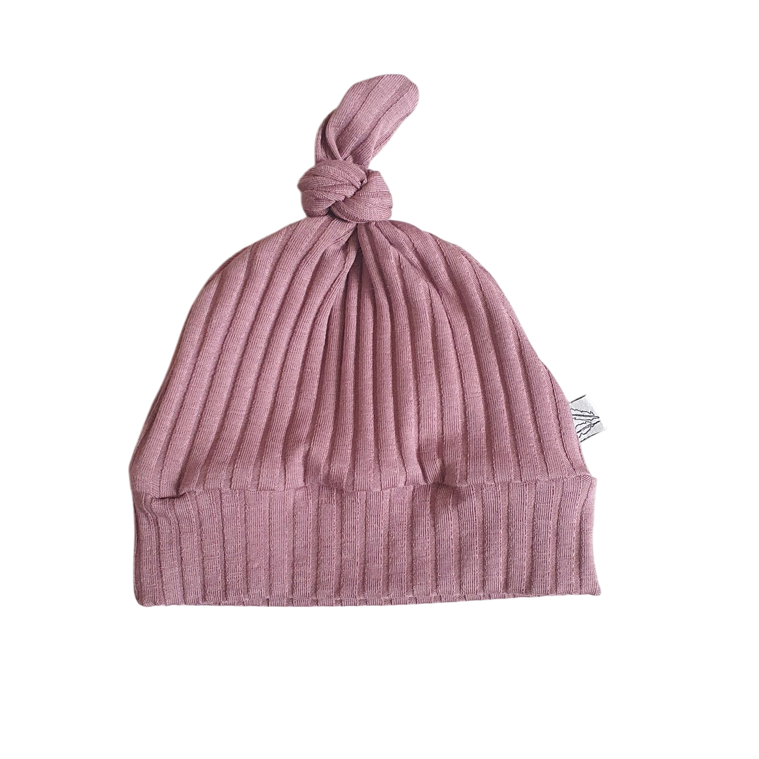 Knoopmutsje wide rib jersey mauve