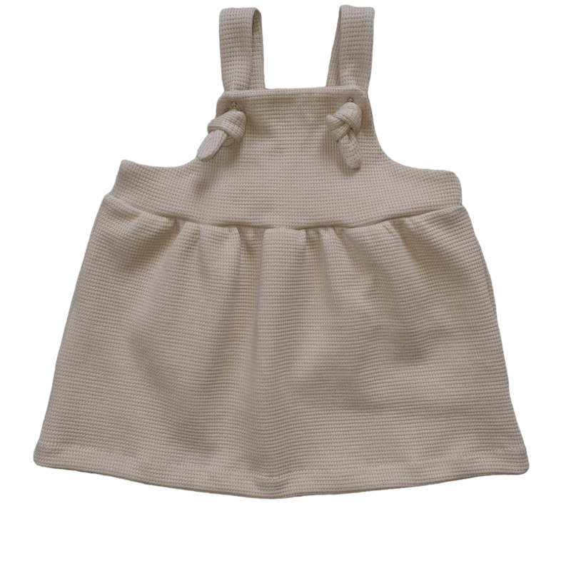 Pinafore dress waffle dark beige