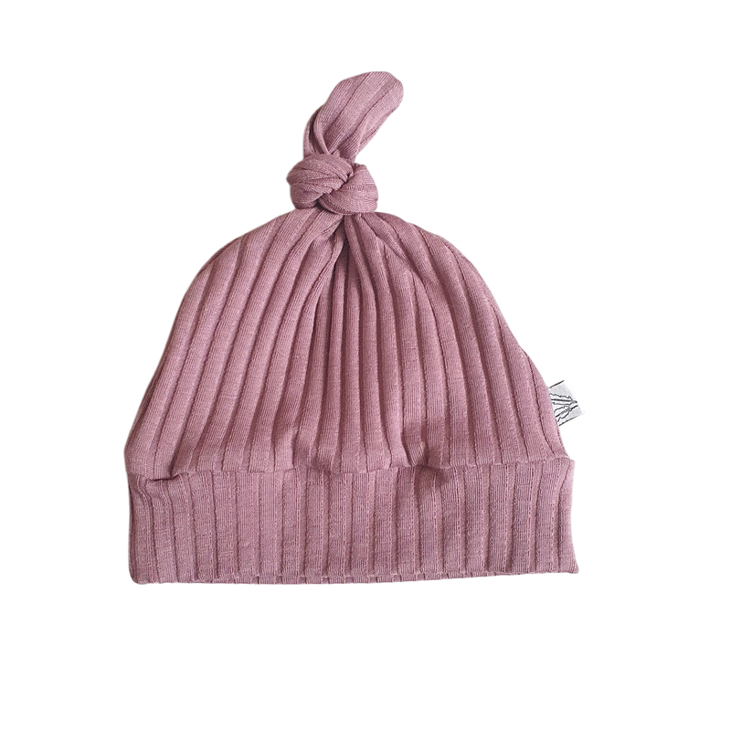 Knoopmutsje wide rib jersey mauve