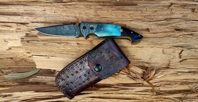 Damascus folder knife, pocket knife EDC knife