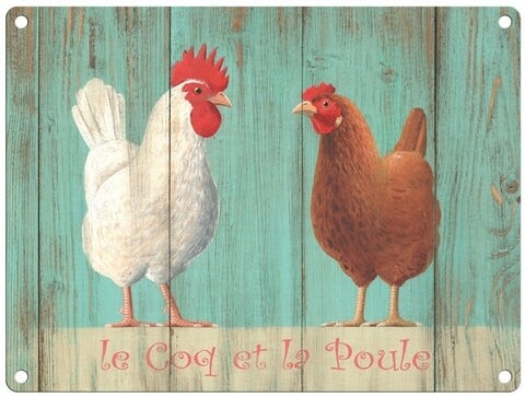 Vintage Chicken Metal Sign