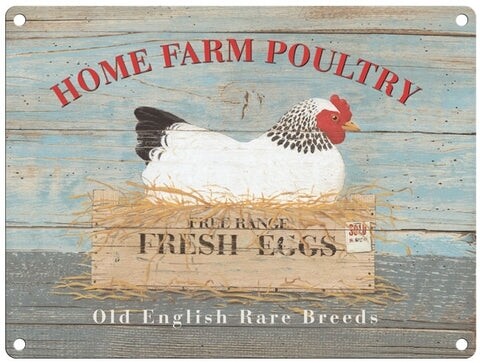Vintage Metal Poultry Sign