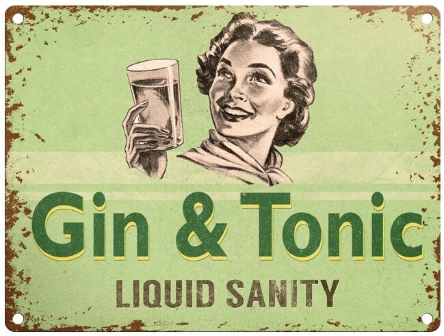 Metal Gin Sanity Sign