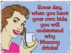 Metal Mummy Drinks Sign