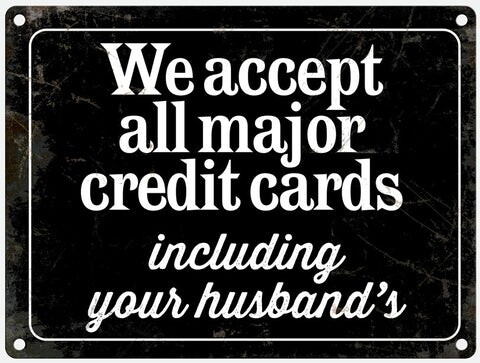Metal Sign Credit Cards
