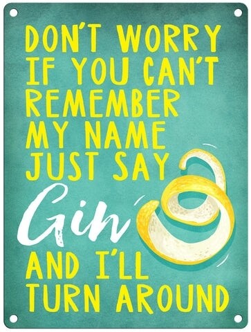 Metal Gin Sign