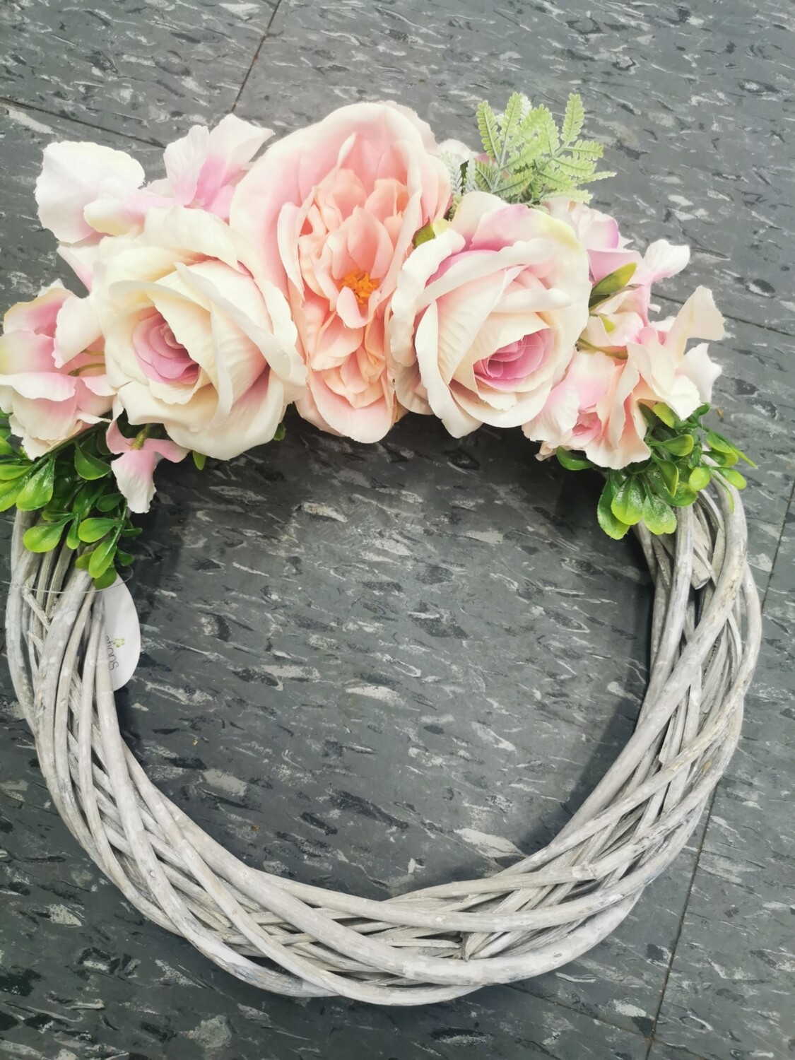 Grey Wicker Handmade 30cm Wreath