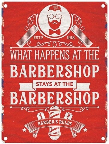 Barbershop Metal Sign