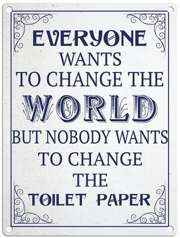 Tioletpaper World Metal Sign