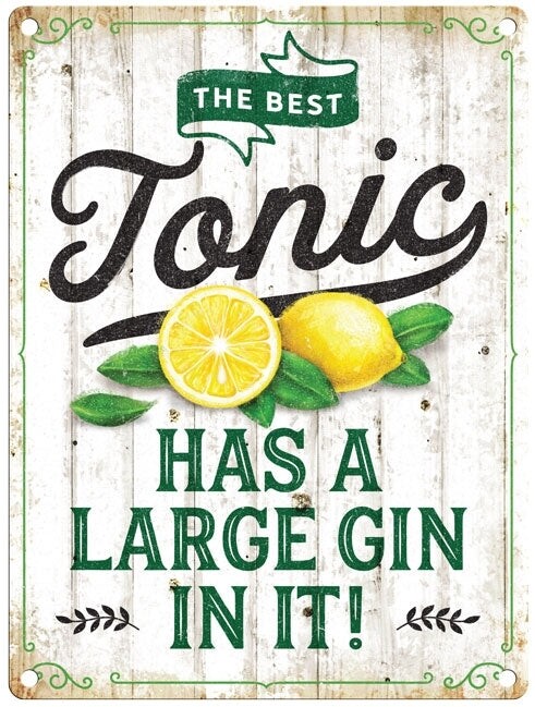 Tonic Gin Metal Sign