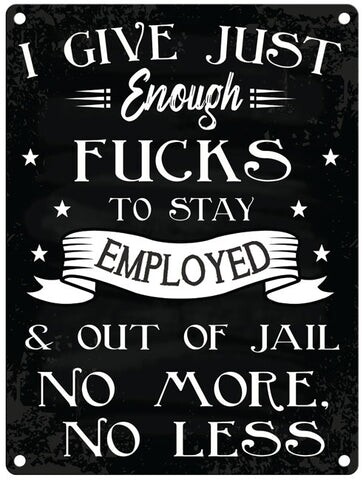 Give Fucks Metal Sign