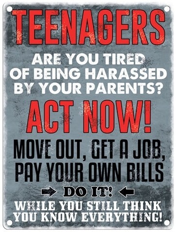 Teenagers Metal Sign