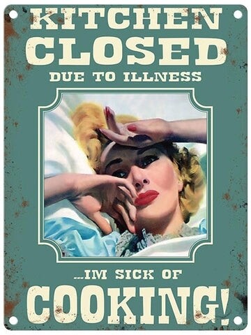 Kitchen Closed Metal Sign