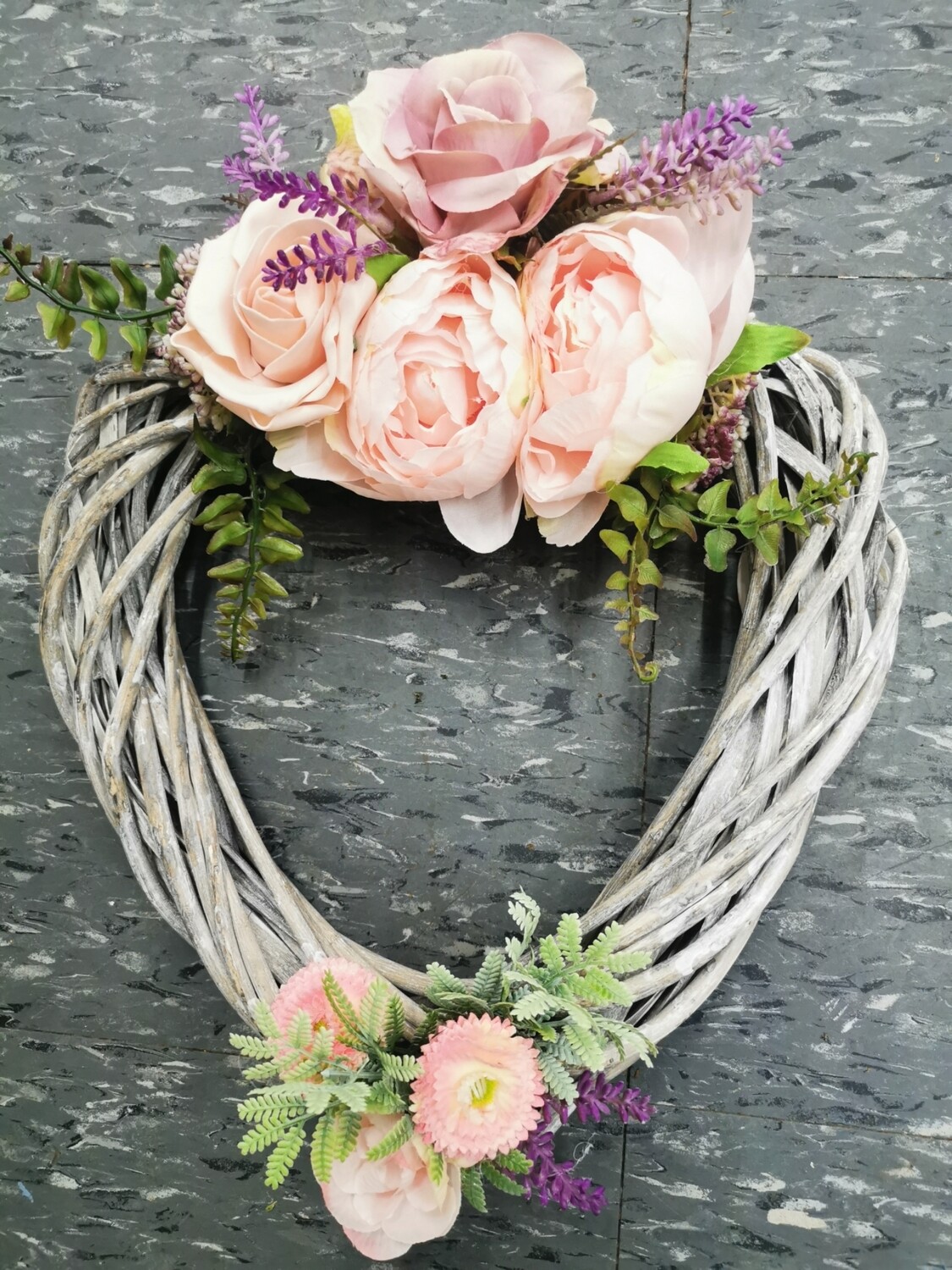 Rose, Ranululus, Peony Wicker Wreath