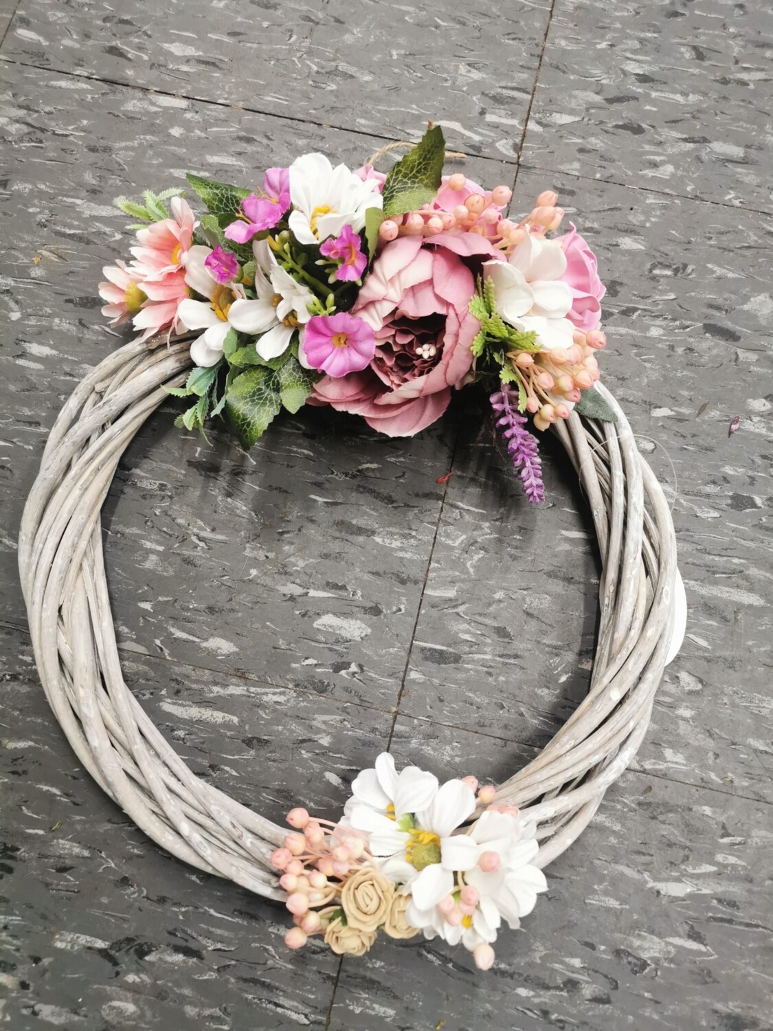 Daisy Peony Wreath