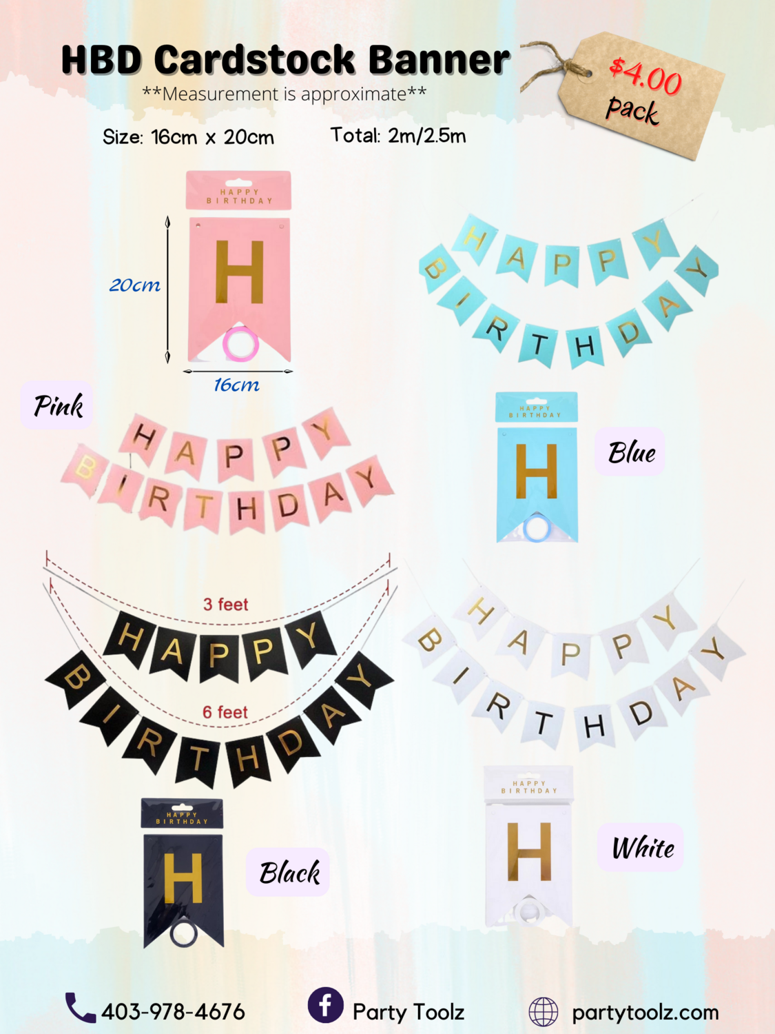 HBD Cardstock Banner