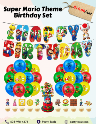 Super Mario Birthday Balloon Theme Set