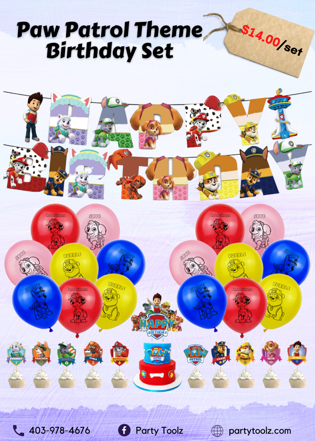 Paw Patrol Birthday Theme Set