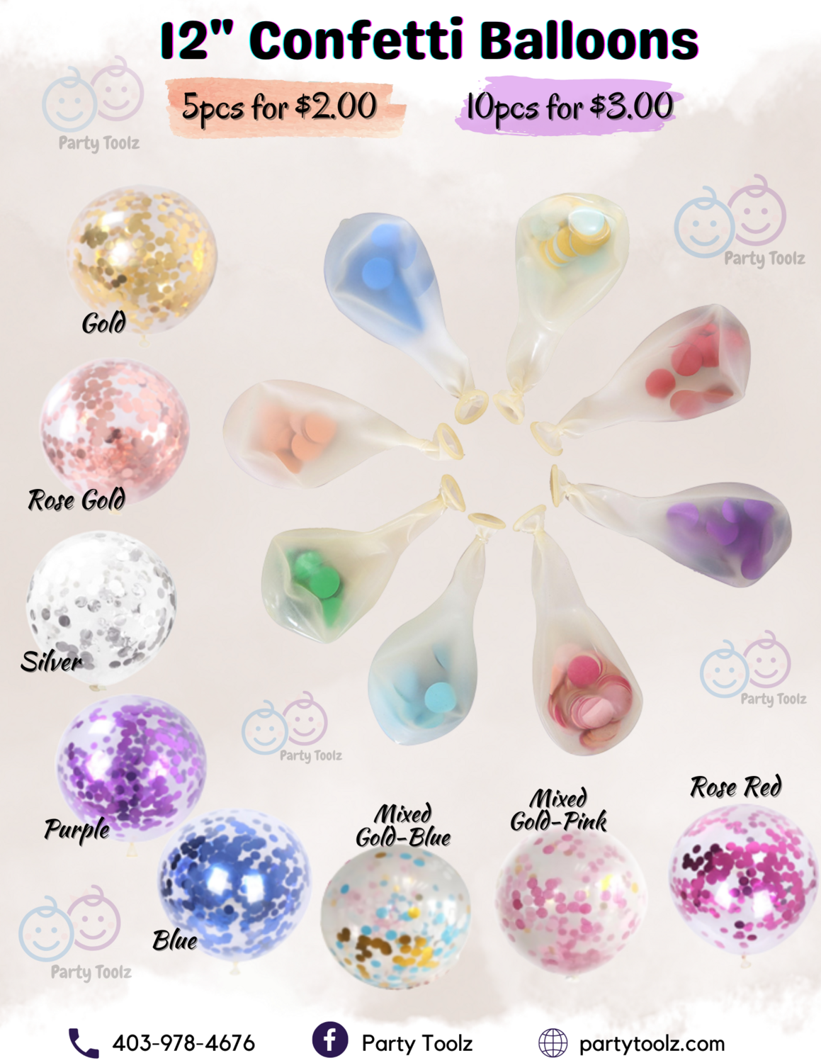 5pcs Confetti Balloons