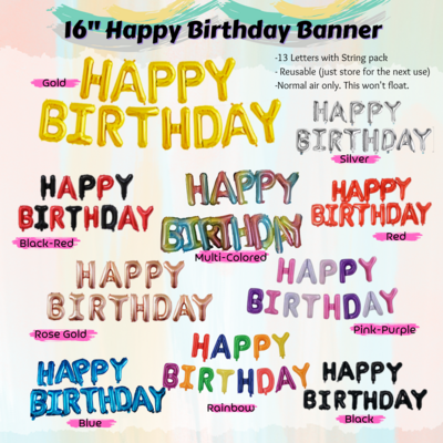 16” HBD Foil Banner